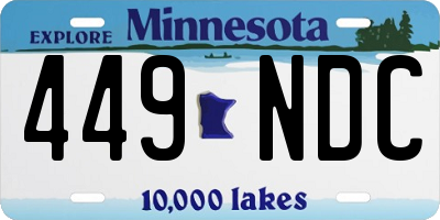 MN license plate 449NDC