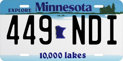 MN license plate 449NDI