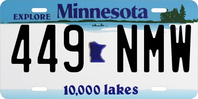 MN license plate 449NMW