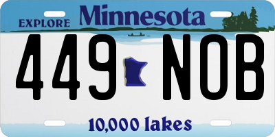 MN license plate 449NOB