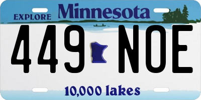 MN license plate 449NOE