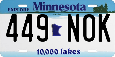 MN license plate 449NOK