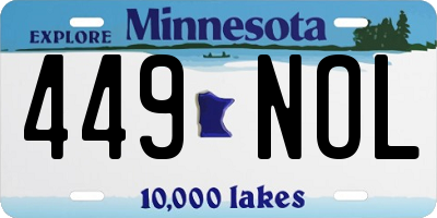 MN license plate 449NOL