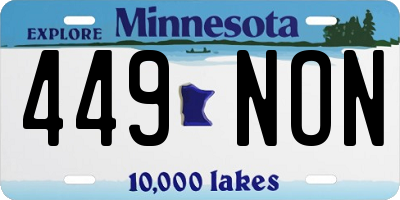 MN license plate 449NON