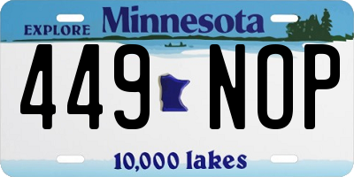 MN license plate 449NOP
