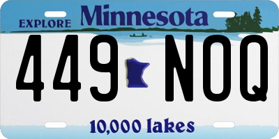 MN license plate 449NOQ