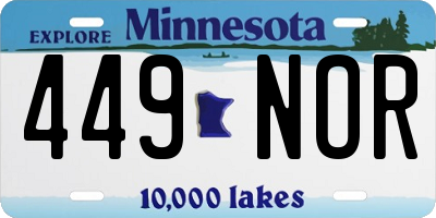 MN license plate 449NOR