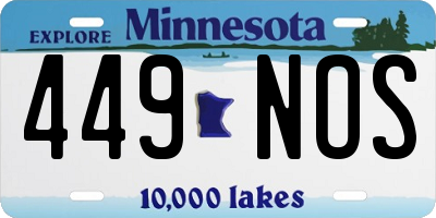 MN license plate 449NOS