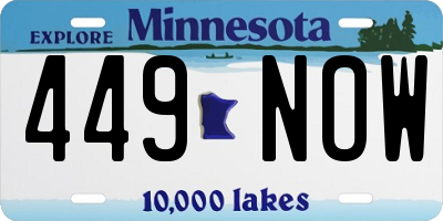 MN license plate 449NOW