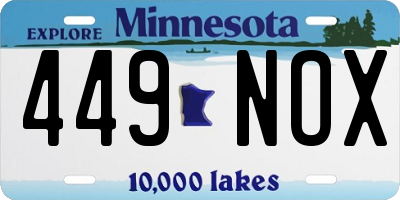 MN license plate 449NOX