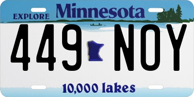 MN license plate 449NOY
