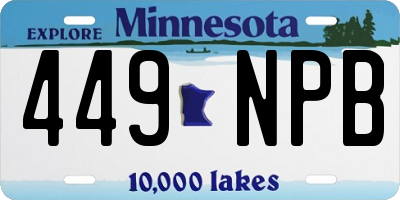 MN license plate 449NPB