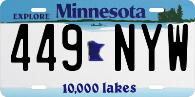 MN license plate 449NYW