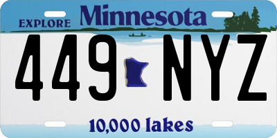 MN license plate 449NYZ