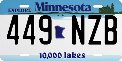 MN license plate 449NZB