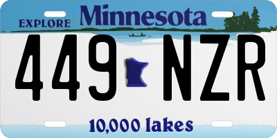 MN license plate 449NZR