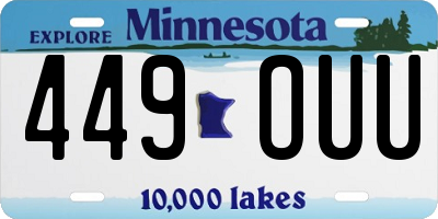 MN license plate 449OUU
