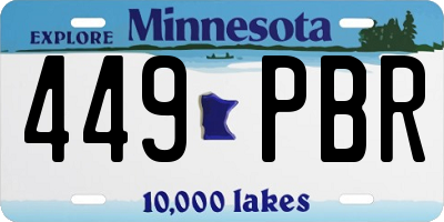 MN license plate 449PBR