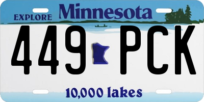 MN license plate 449PCK