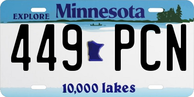 MN license plate 449PCN