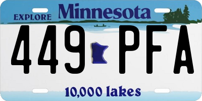 MN license plate 449PFA