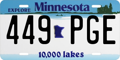 MN license plate 449PGE