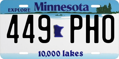 MN license plate 449PHO