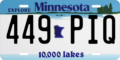 MN license plate 449PIQ