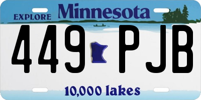 MN license plate 449PJB