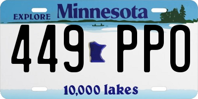 MN license plate 449PPO