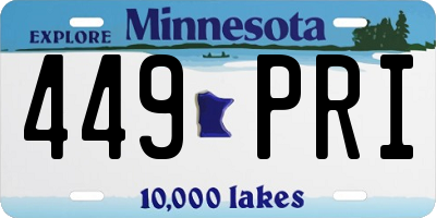 MN license plate 449PRI