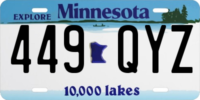 MN license plate 449QYZ