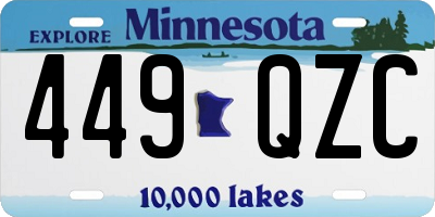 MN license plate 449QZC