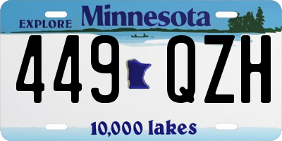 MN license plate 449QZH