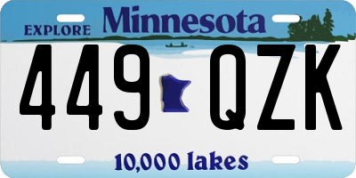 MN license plate 449QZK
