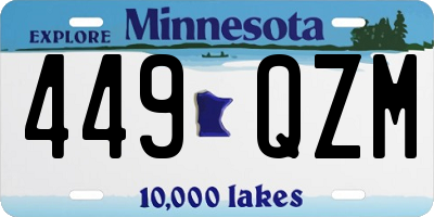 MN license plate 449QZM