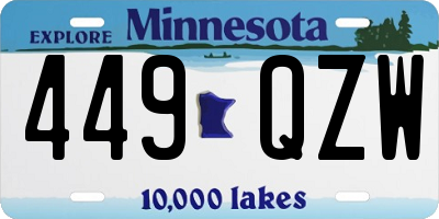 MN license plate 449QZW