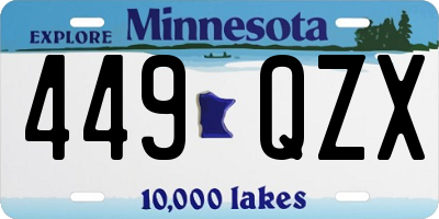 MN license plate 449QZX