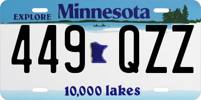 MN license plate 449QZZ