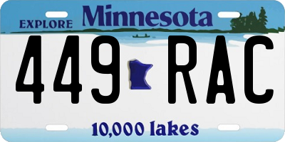 MN license plate 449RAC