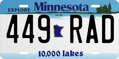 MN license plate 449RAD