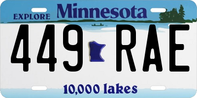 MN license plate 449RAE