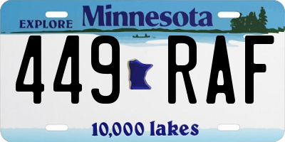 MN license plate 449RAF