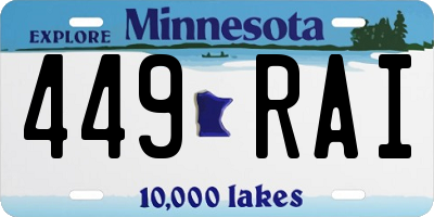 MN license plate 449RAI