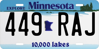 MN license plate 449RAJ