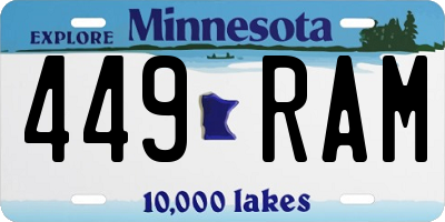 MN license plate 449RAM