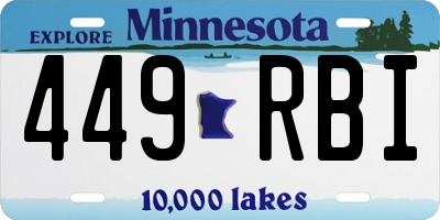 MN license plate 449RBI