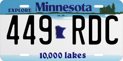 MN license plate 449RDC