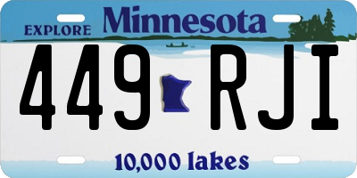 MN license plate 449RJI