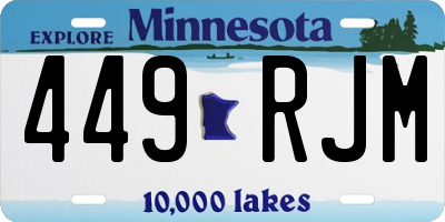 MN license plate 449RJM